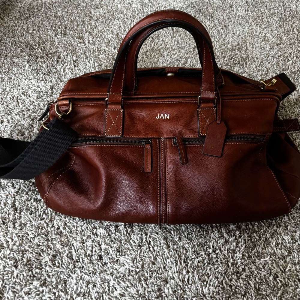 Fossil Brown Leather Women's Satchel 55 inch